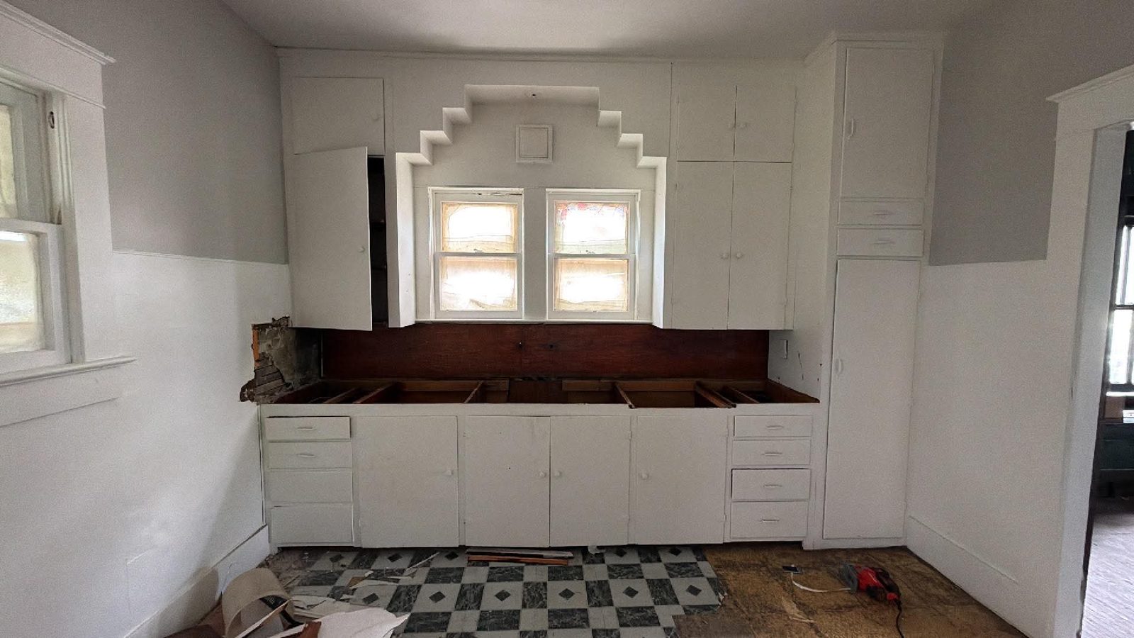 Kitchen demolition in a house B&G bought near Lima, Ohio